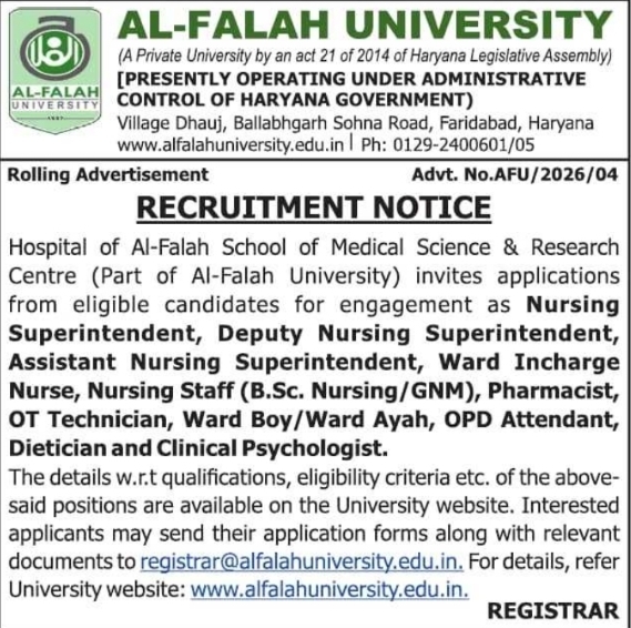 Recruitment Notice: Medical & Healthcare Staff Positions
