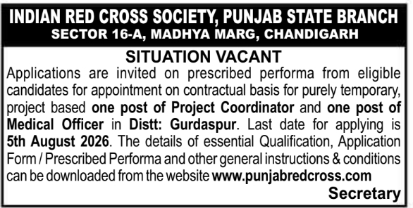 Recruitment Notice: Project Coordinator & Medical Officer