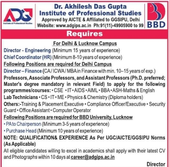 Recruitment Notice: Teaching & Administrative Positions