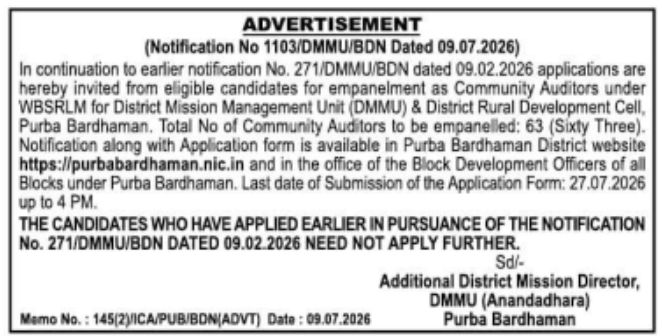 Recruitment Notice: WBSRLM Community Auditors