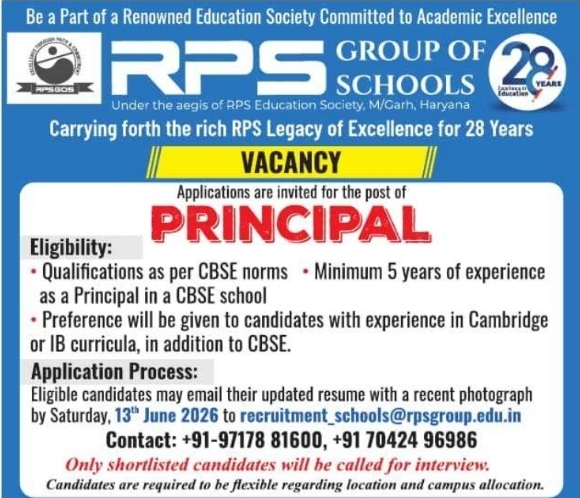 RPS Group of Schools Principal Recruitment