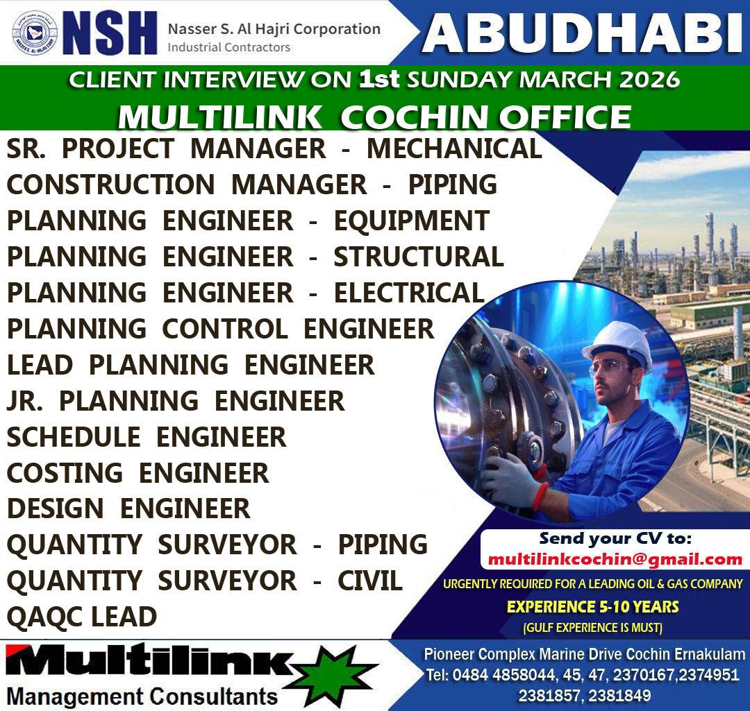 Urgent Hiring for Abu Dhabi