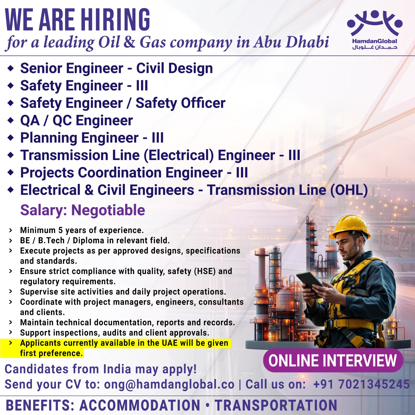 Urgent Hiring for Abu Dhabi