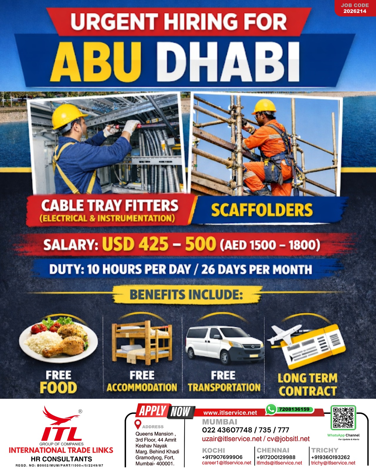 Urgent Hiring for Abu Dhabi