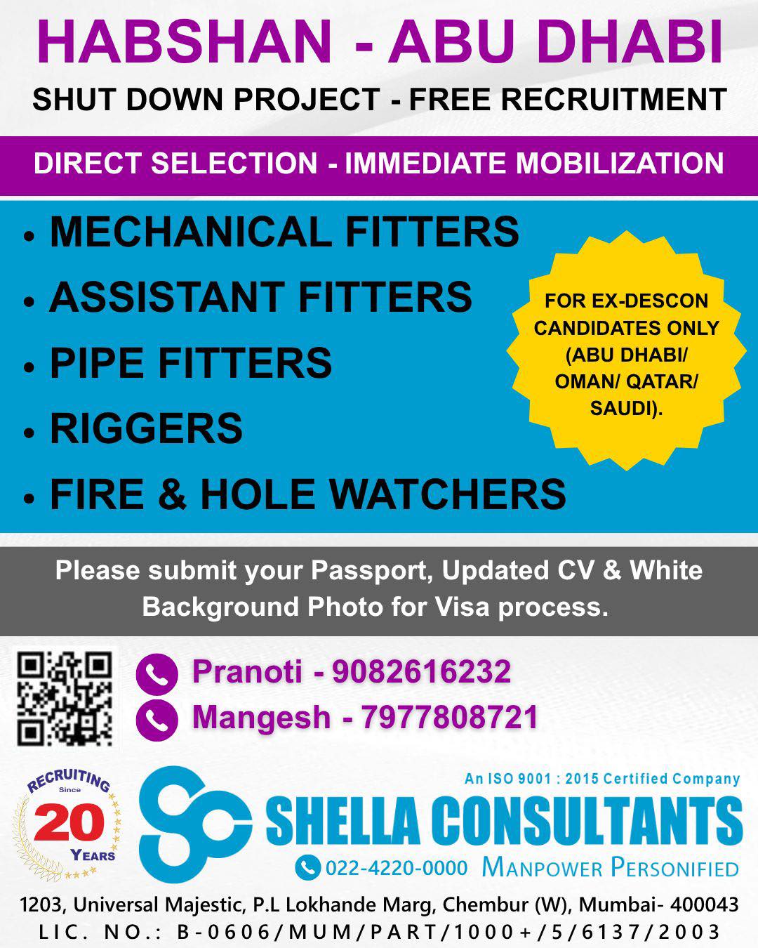 Urgent Hiring for Abu Dhabi