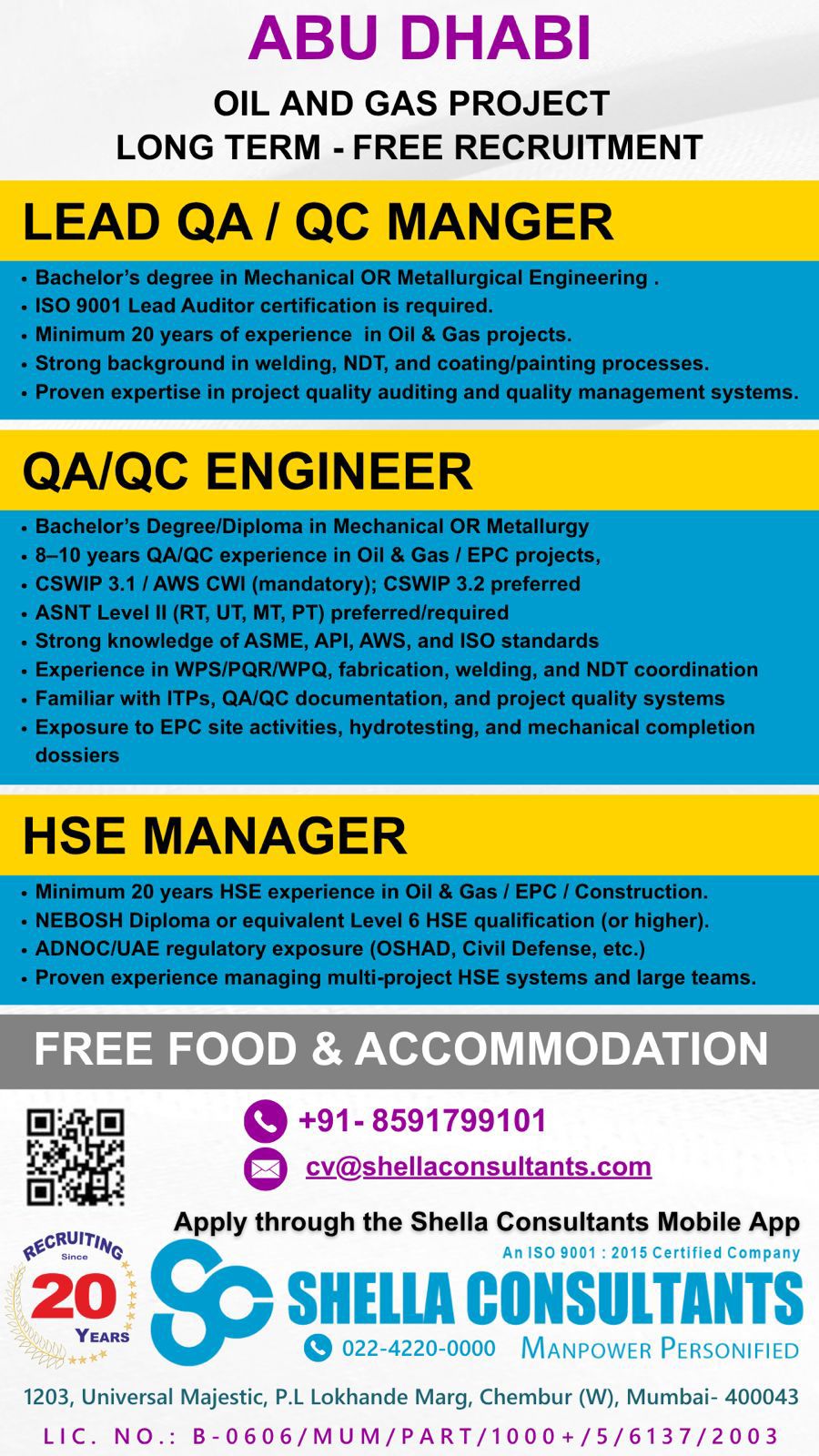 Urgent Hiring for Abu Dhabi