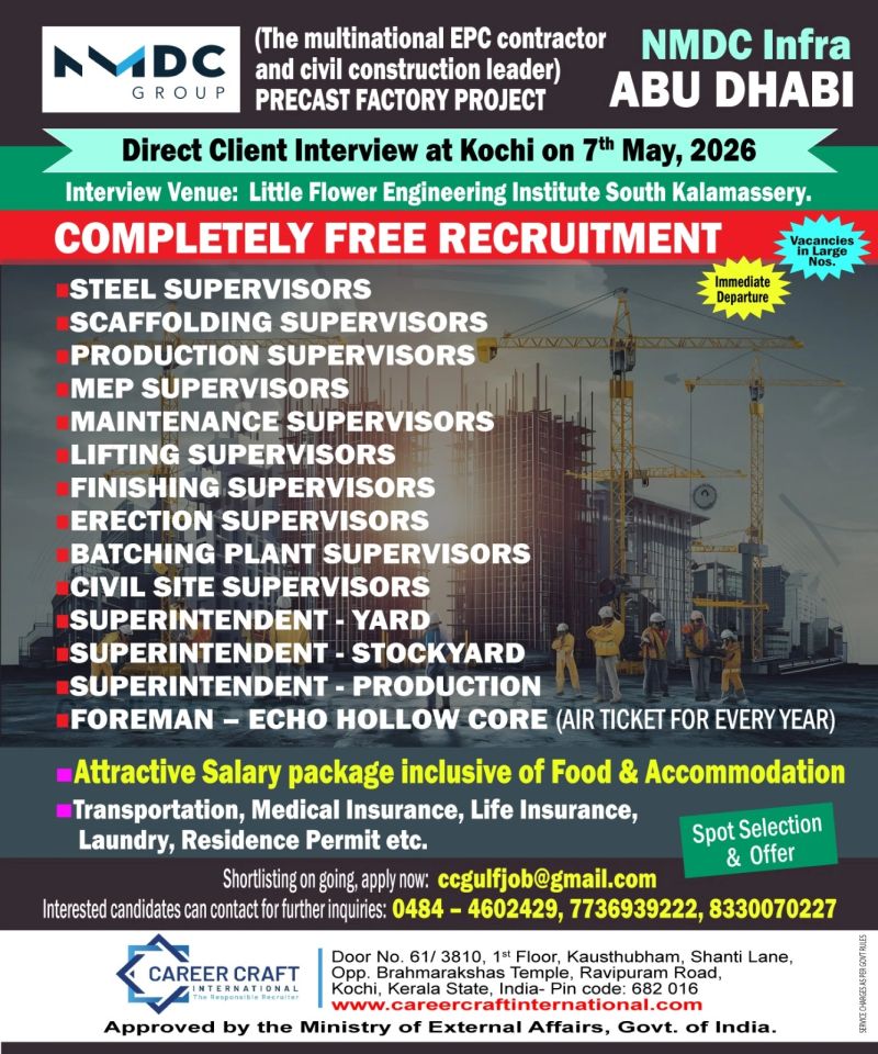 Urgent Hiring for Abu Dhabi