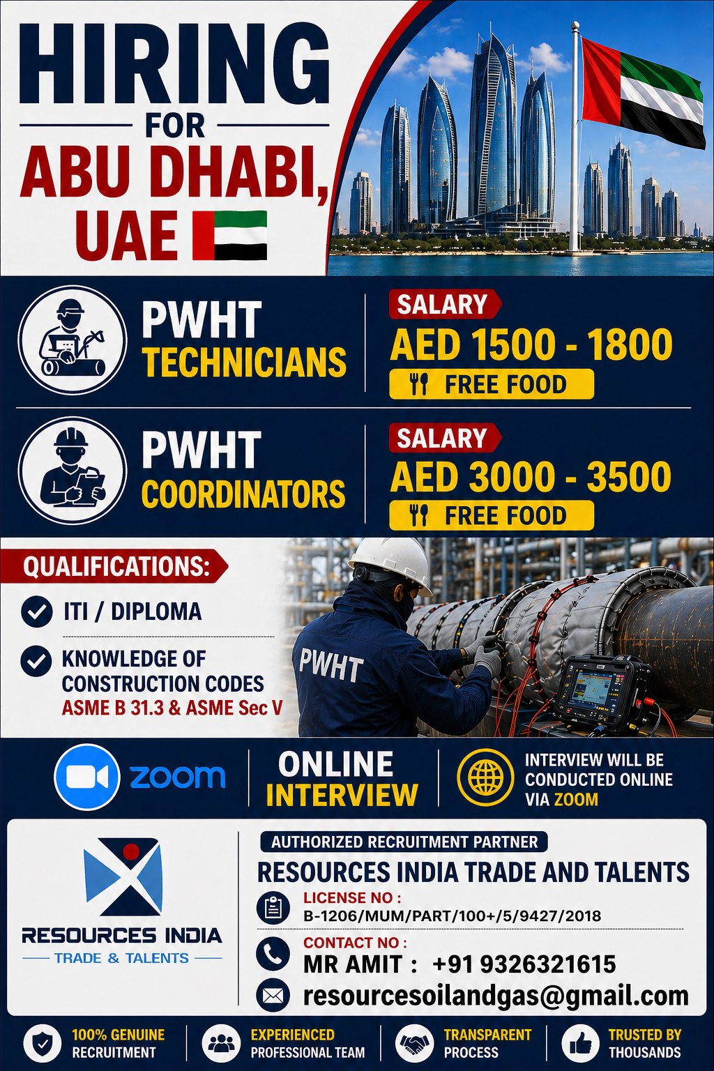 Urgent Hiring for Abu Dhabi