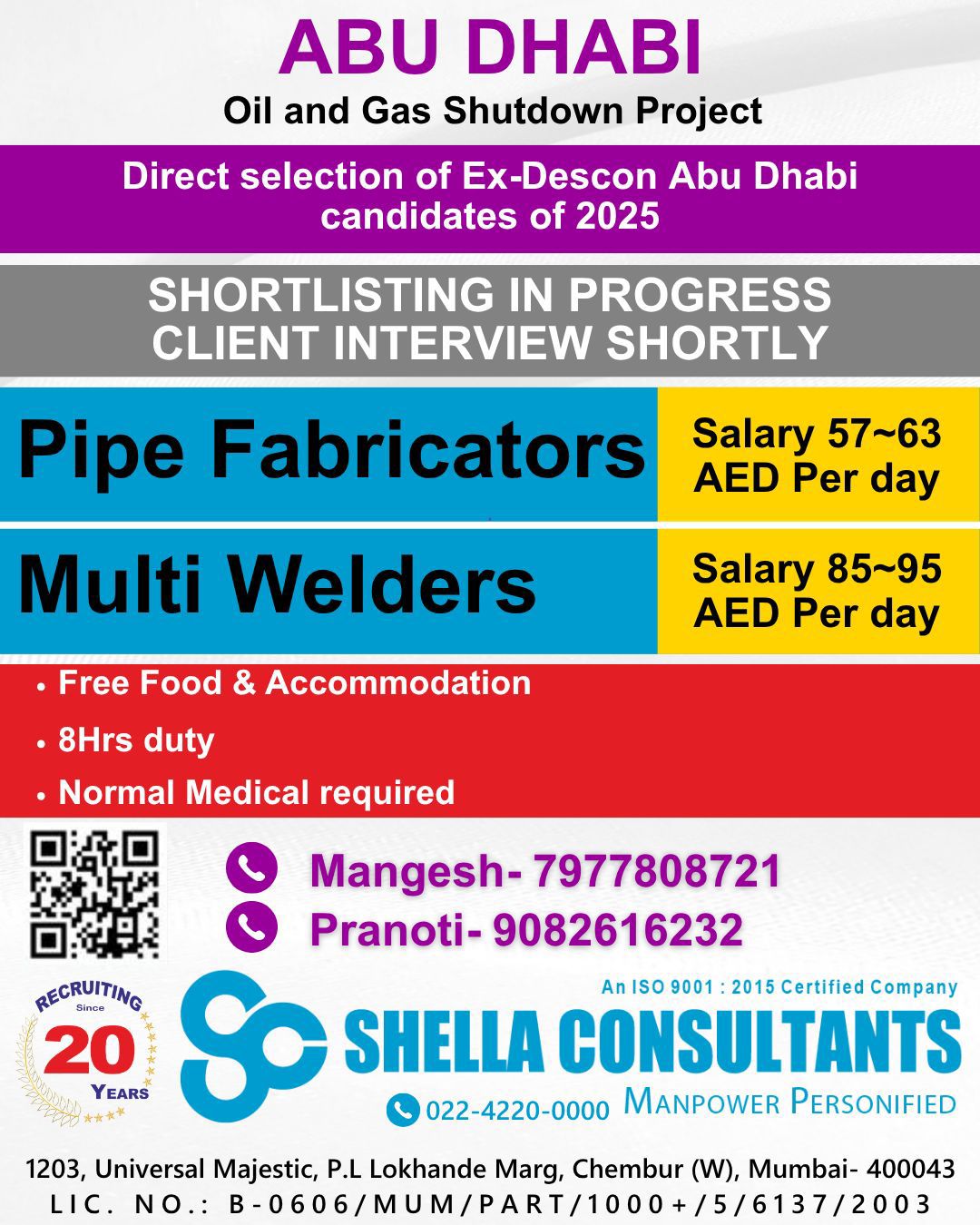 Urgent Hiring for Abu Dhabi