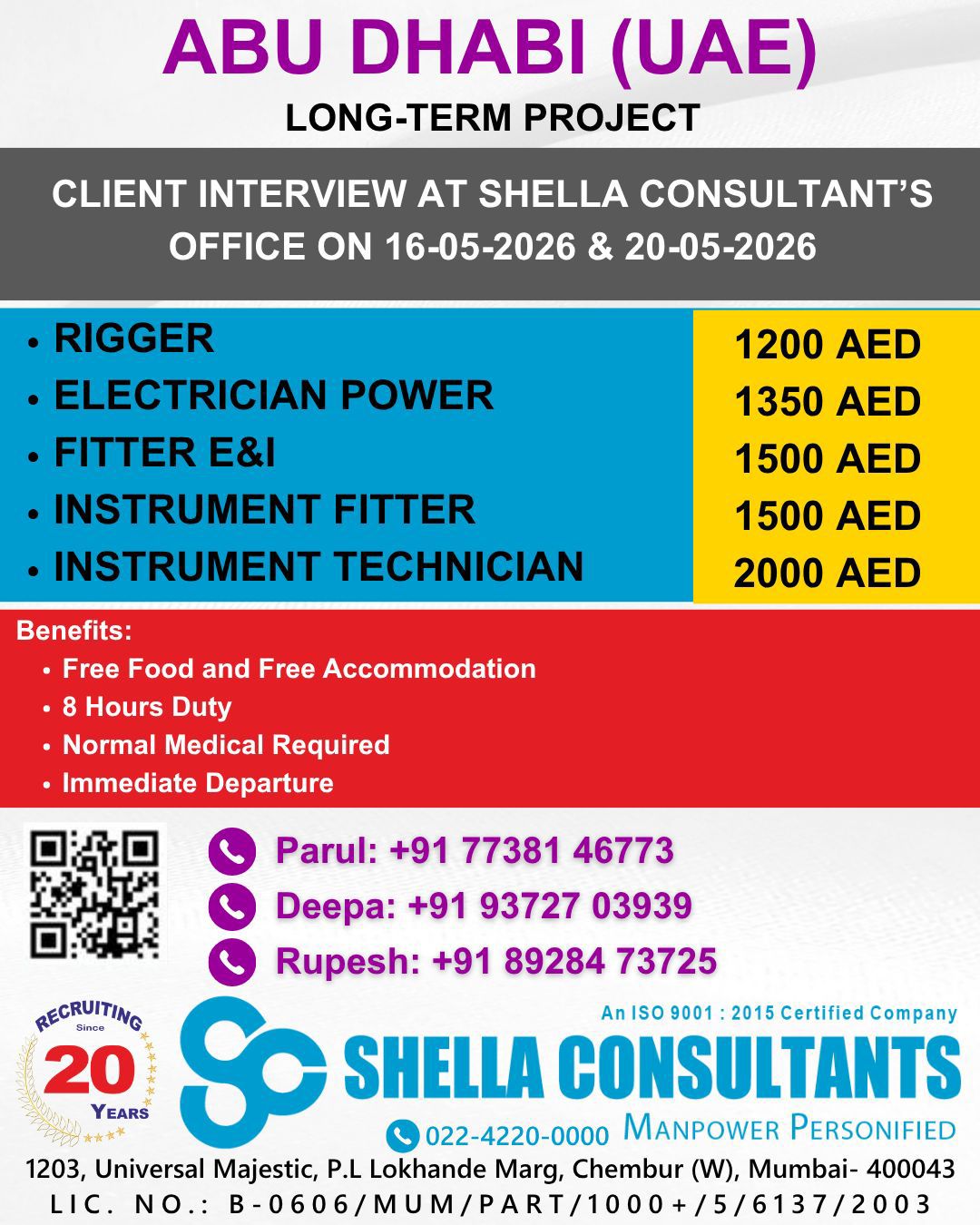 Urgent Hiring for Abu Dhabi