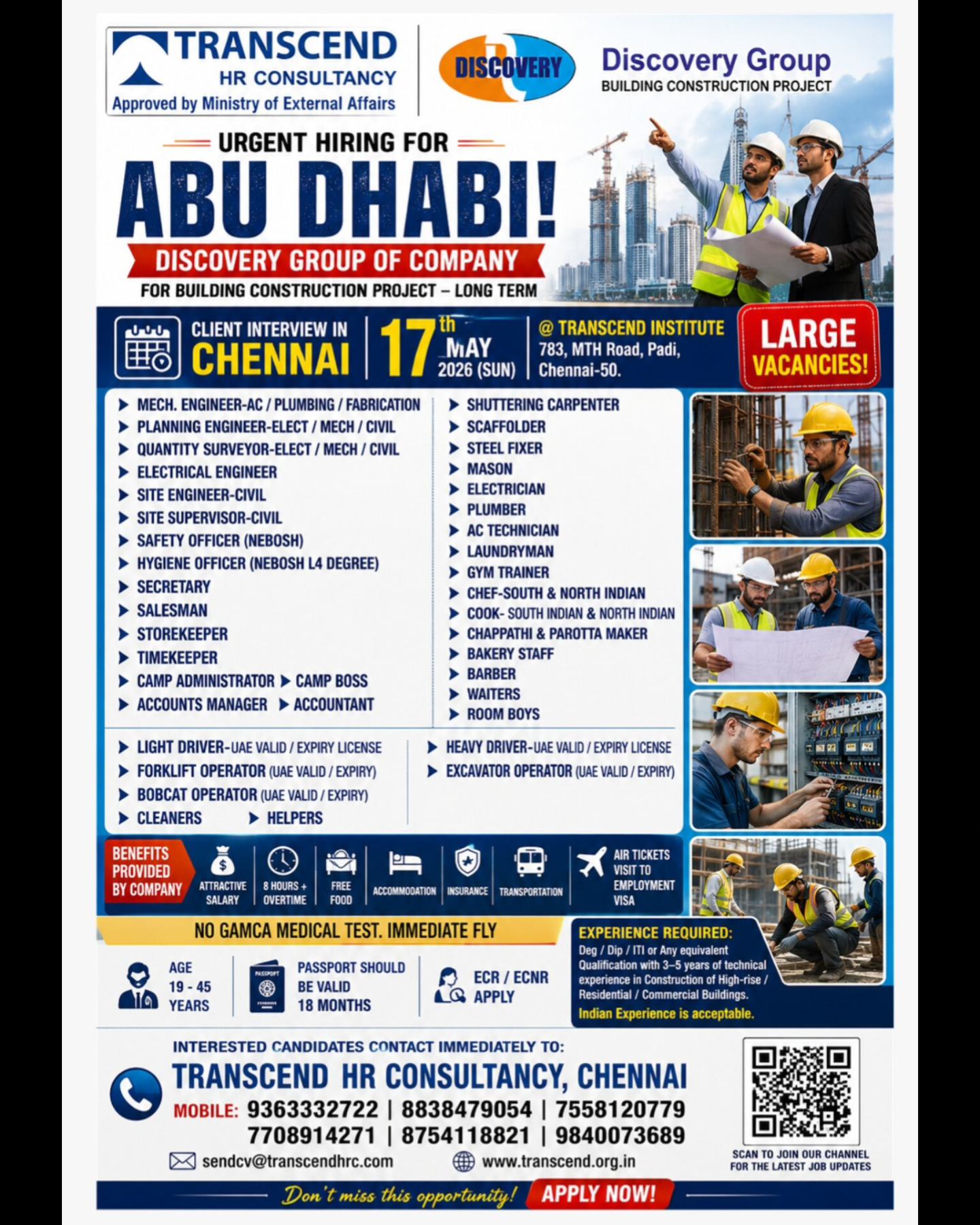 Urgent Hiring for Abu Dhabi