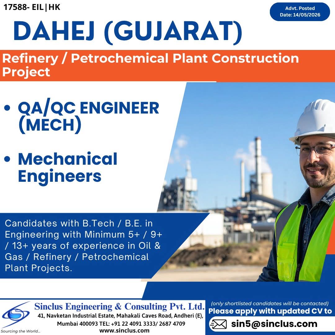 Urgent Hiring for Dahej