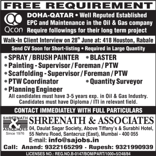 Urgent Hiring for Doha, Qatar