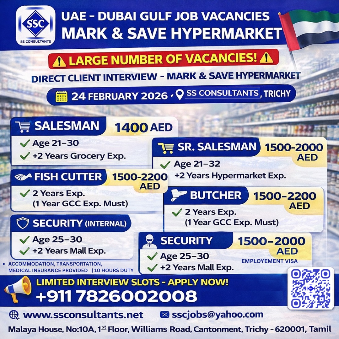 Urgent Hiring for Dubai