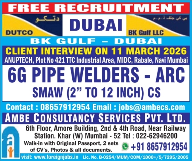 Urgent Hiring for Dubai