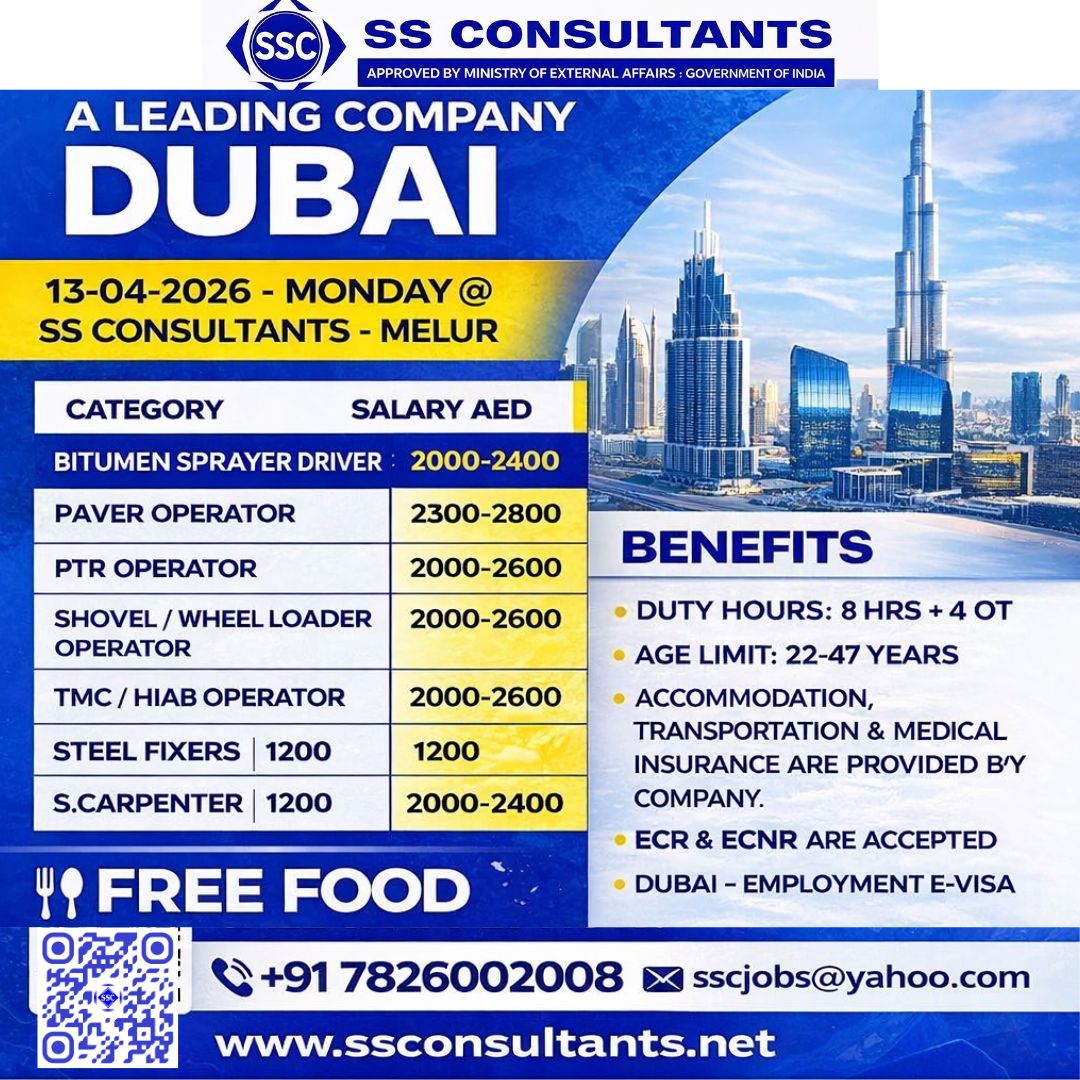 Urgent Hiring for Dubai