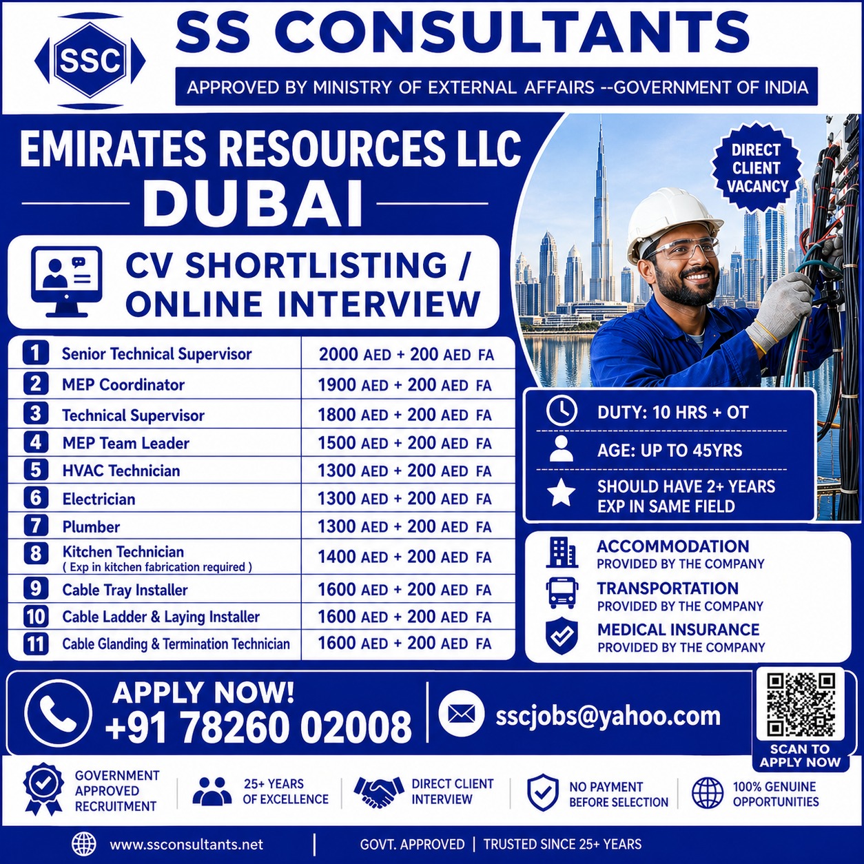 Urgent Hiring for Dubai