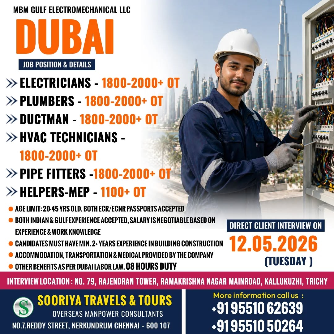 Urgent Hiring for Dubai