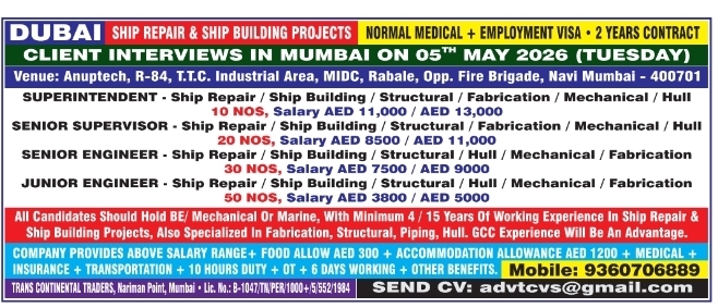 Urgent Hiring for Dubai