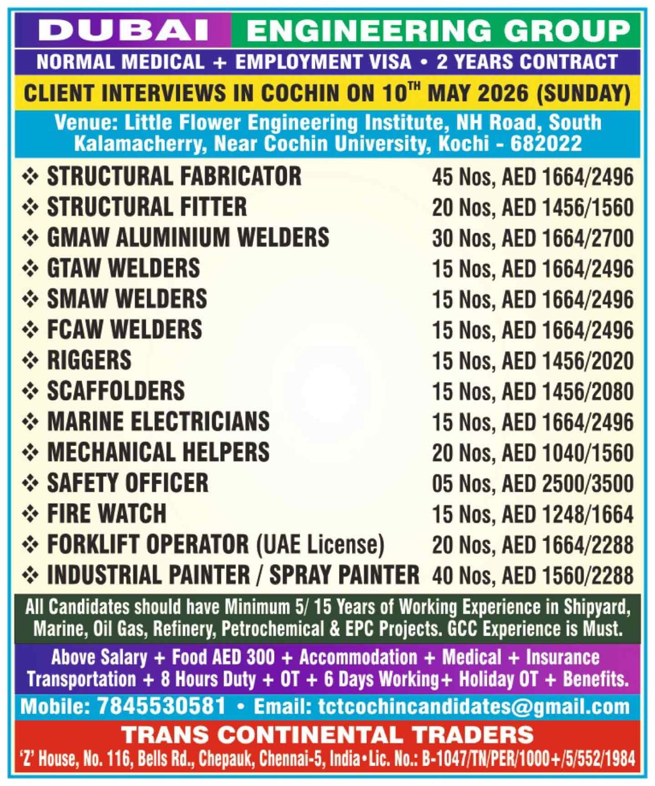 Urgent Hiring for Dubai