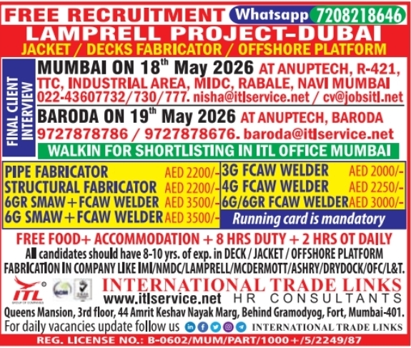 Urgent Hiring for Dubai