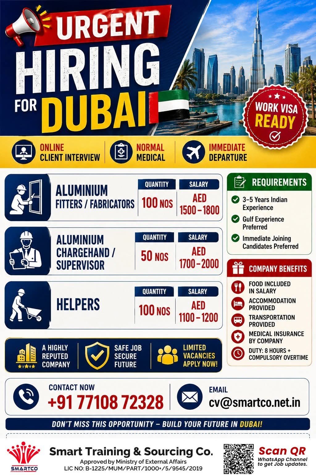 Urgent Hiring for Dubai
