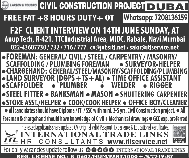 Urgent Hiring for Dubai