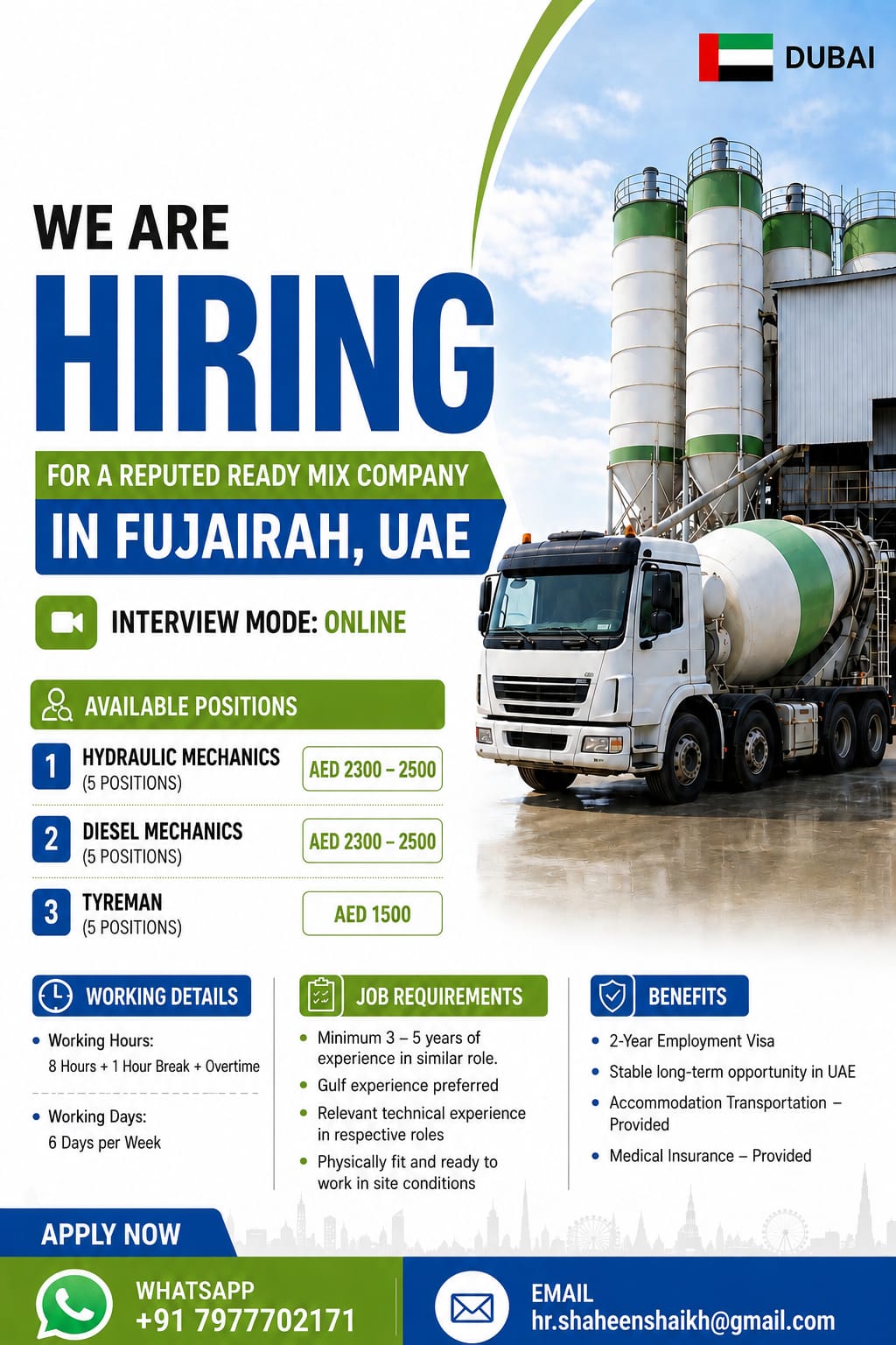 Urgent Hiring for Fujairah