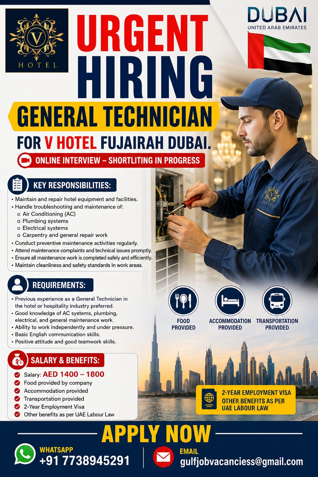 Urgent Hiring for Fujairah