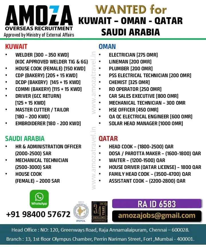 Urgent Hiring for Gulf