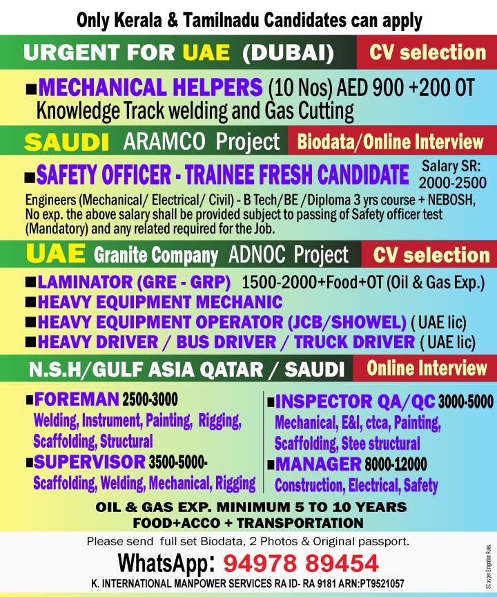 Urgent Hiring for Gulf