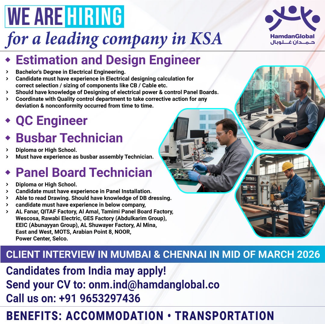 Urgent Hiring for KSA