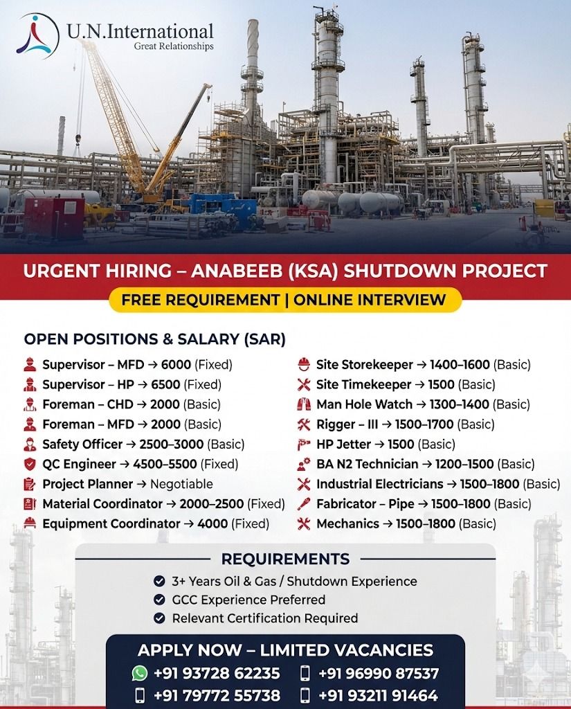 Urgent Hiring for KSA