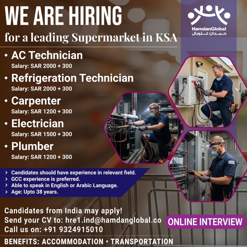 Urgent Hiring for KSA
