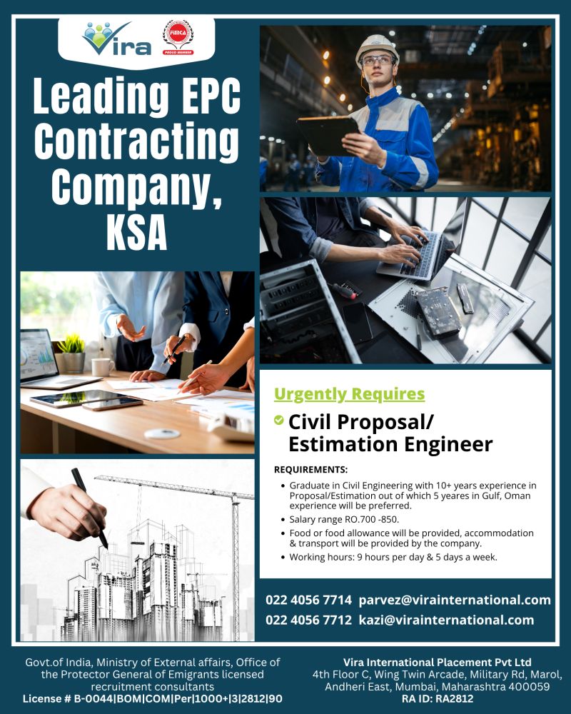Urgent Hiring for KSA