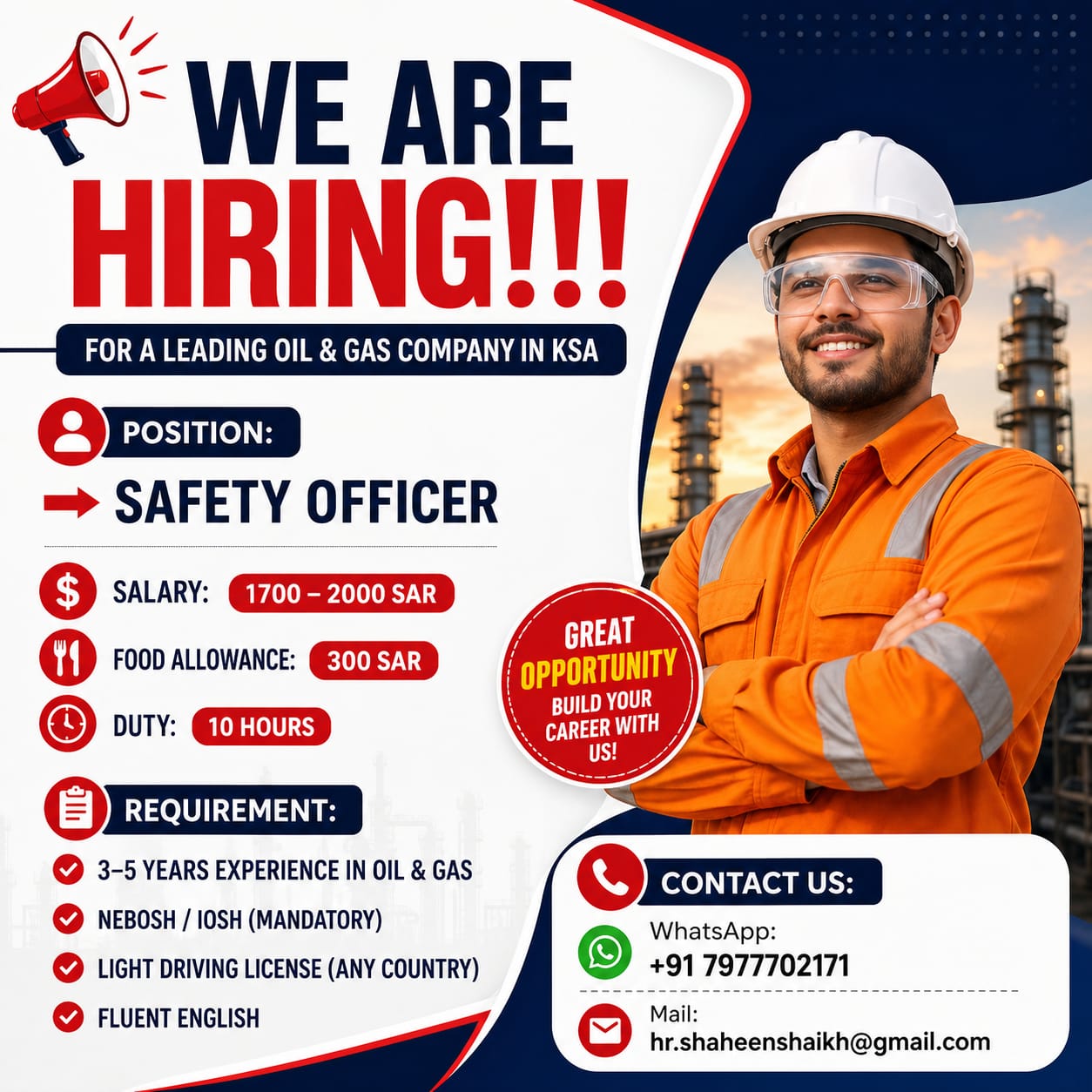 Urgent Hiring for KSA