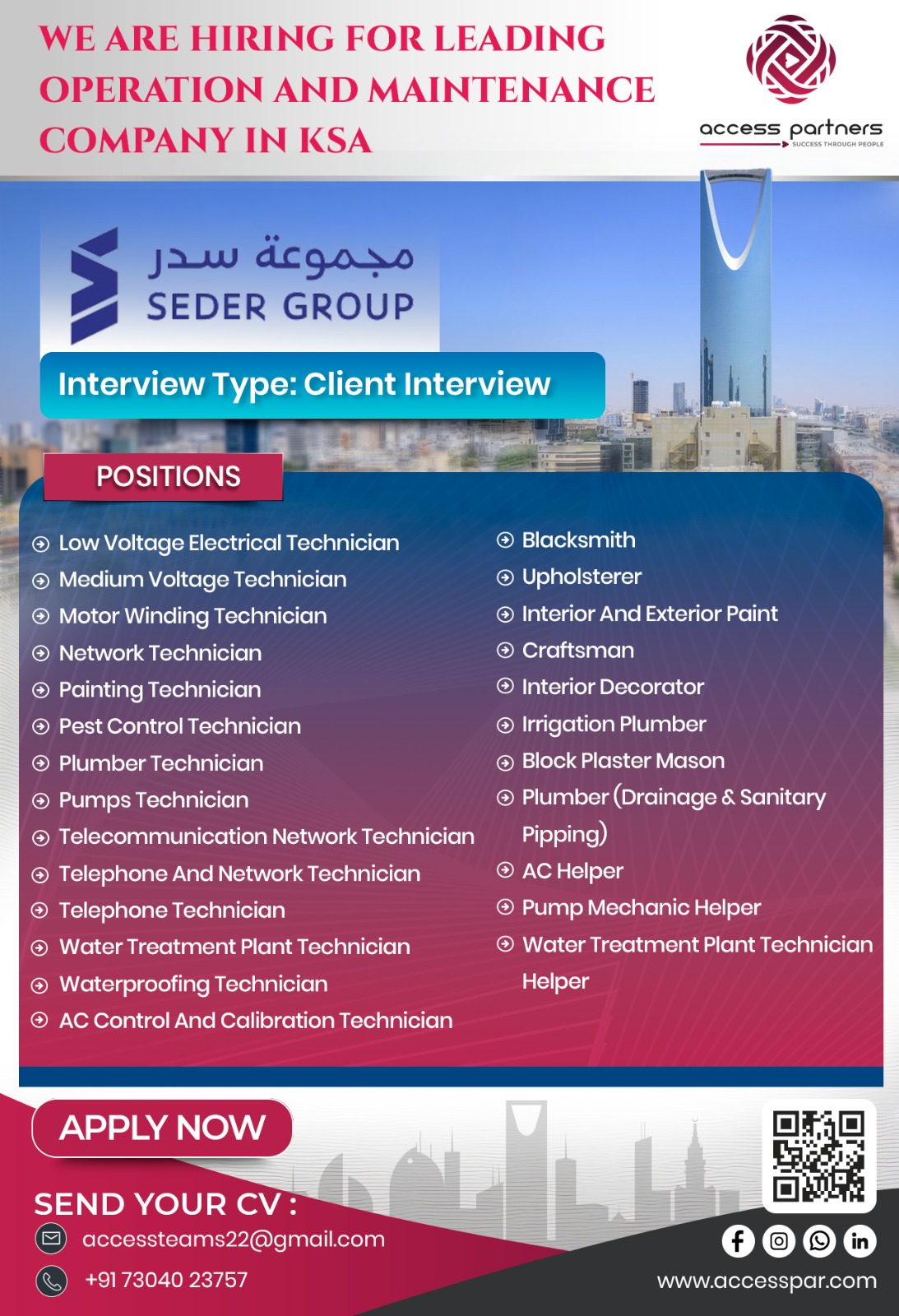 Urgent Hiring for KSA