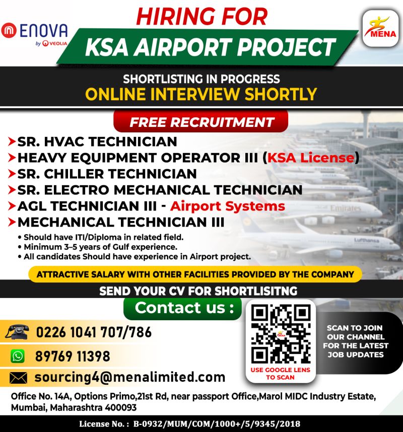 Urgent Hiring for KSA