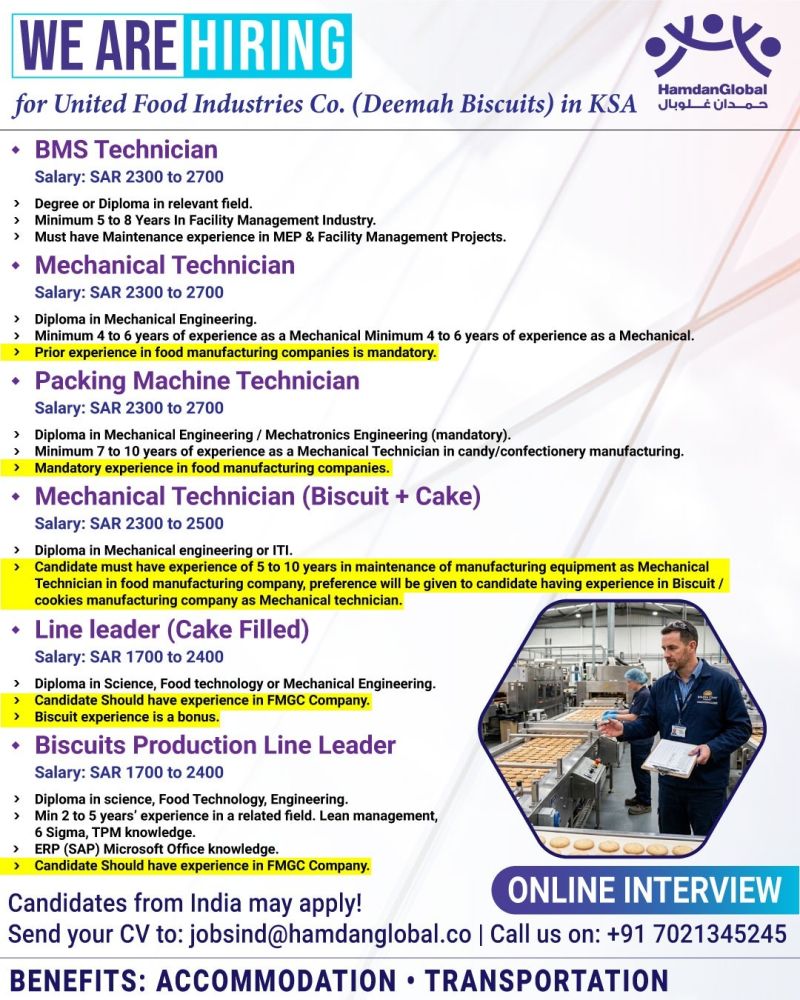 Urgent Hiring for KSA