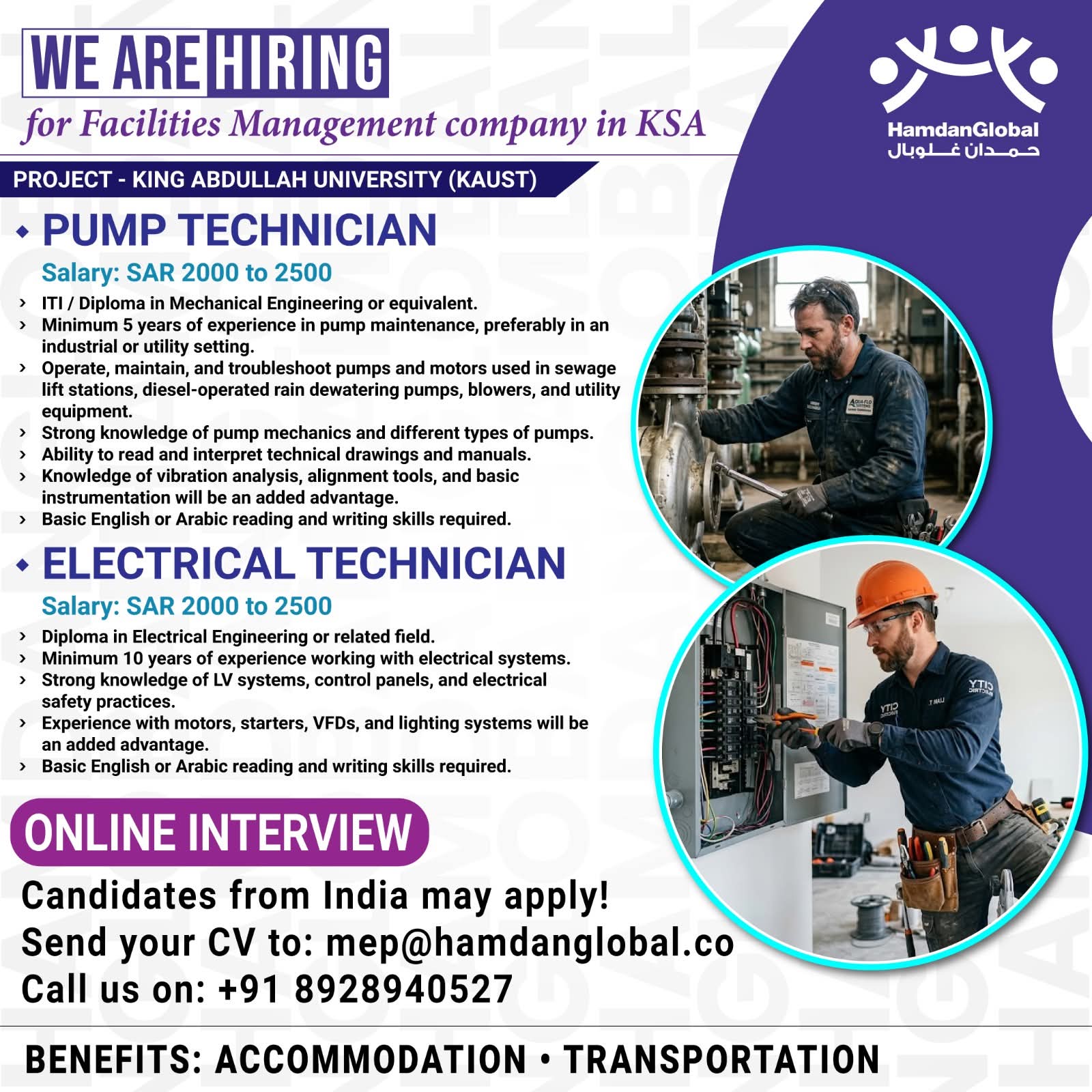 Urgent Hiring for KSA