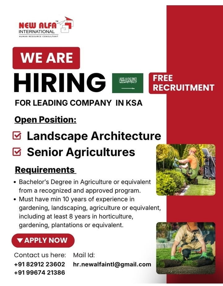 Urgent Hiring for KSA