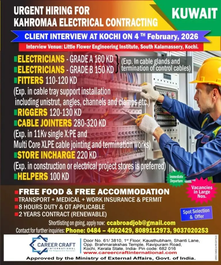 Urgent Hiring for Kuwait