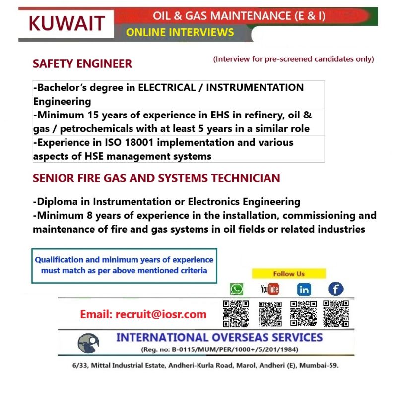 Urgent Hiring for Kuwait