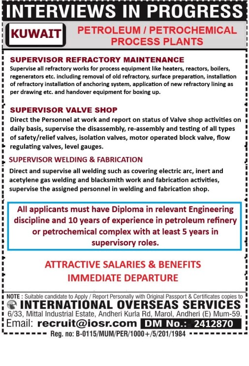 Urgent Hiring for Kuwait