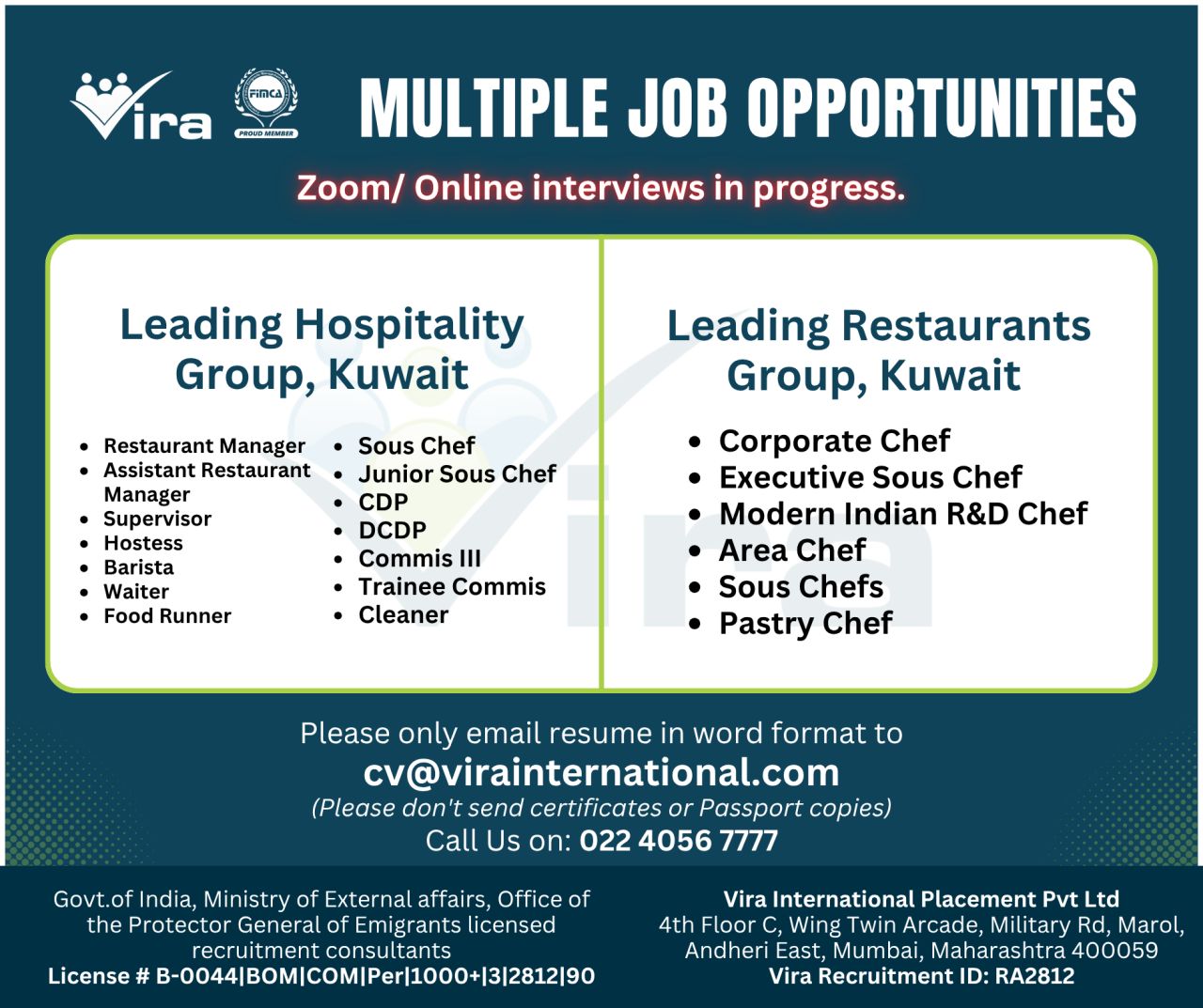 Urgent Hiring for Kuwait