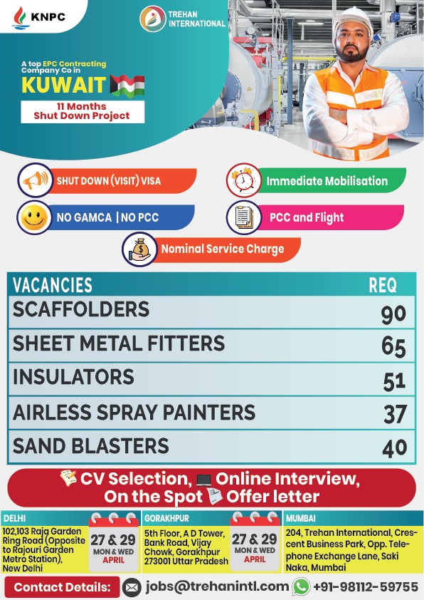 Urgent Hiring for Kuwait