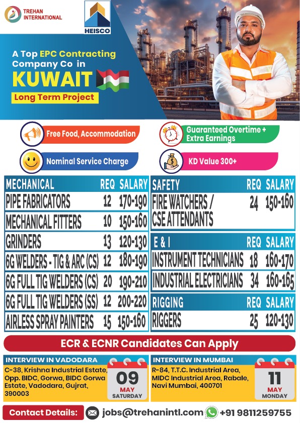 Urgent Hiring for Kuwait