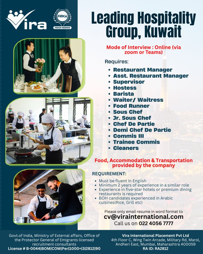 Urgent Hiring for Kuwait