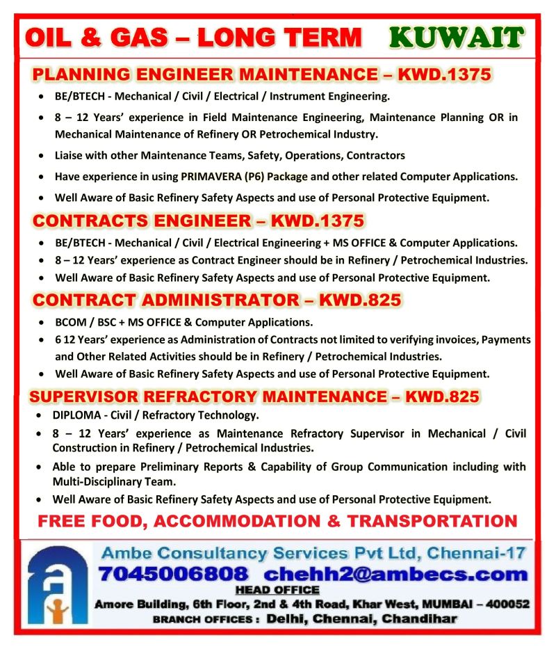 Urgent Hiring for Kuwait