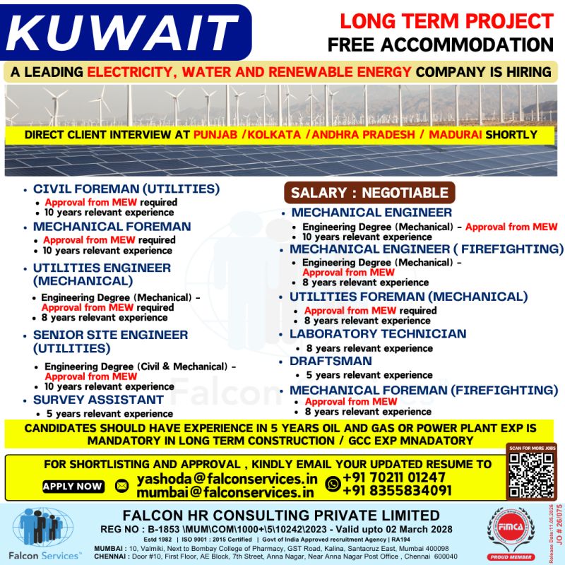 Urgent Hiring for Kuwait